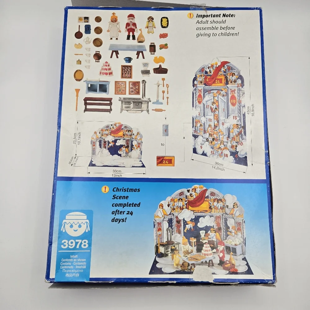 Vintage 1999 Playmobil 3978 Advent Calendar Playset Angel Santa Bakery Set